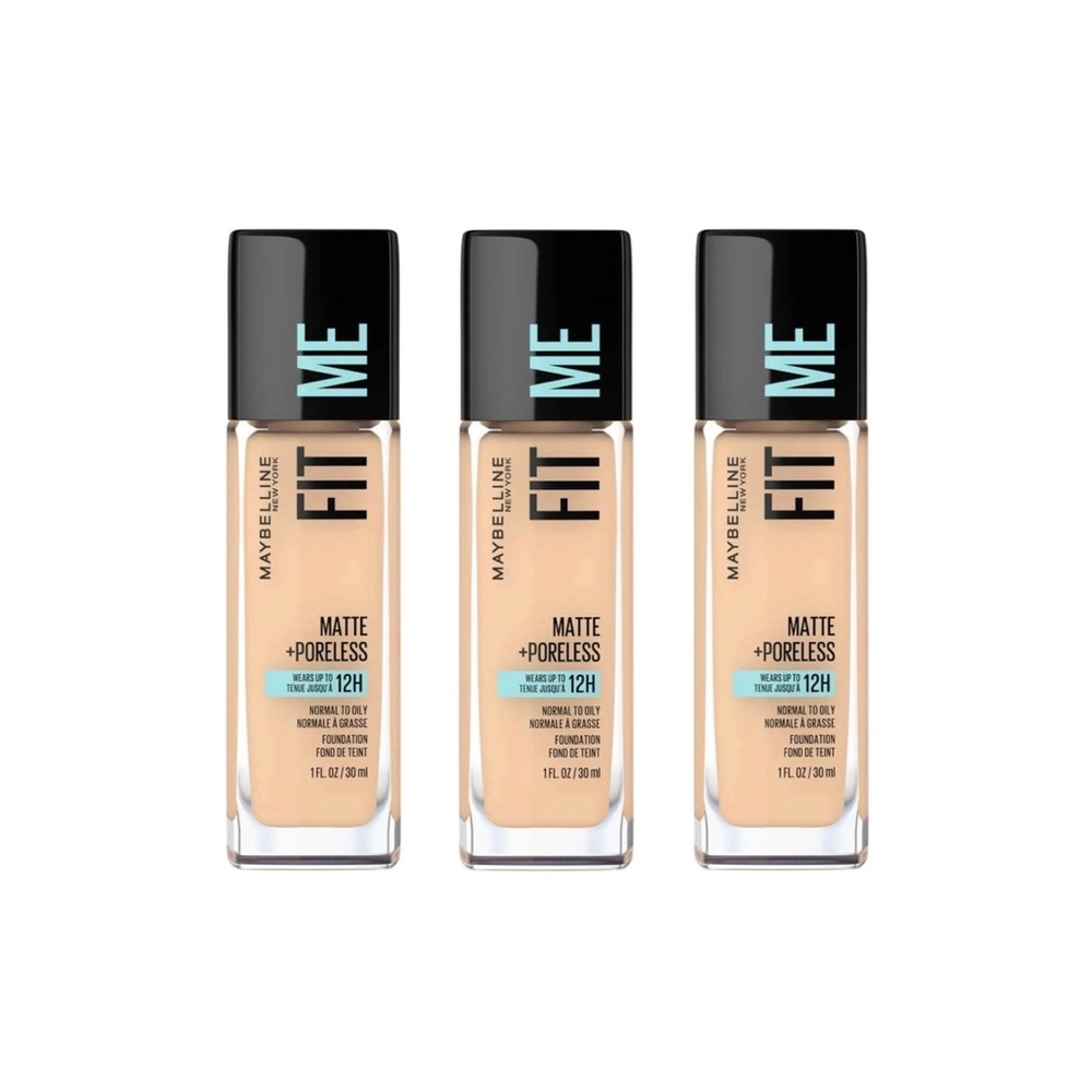 (3) Maybelline Fit Me Matte + Poreless Foundation - 120 Classic Ivory